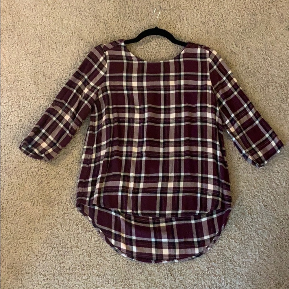 0 + 0 for Stitch Fix soft plaid blouse